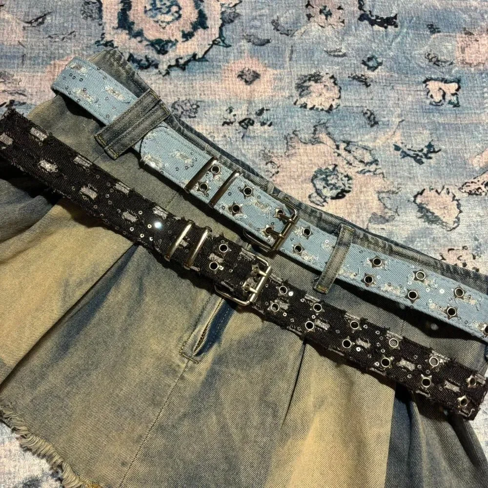Unbranded Women's Blue and Silver Belt